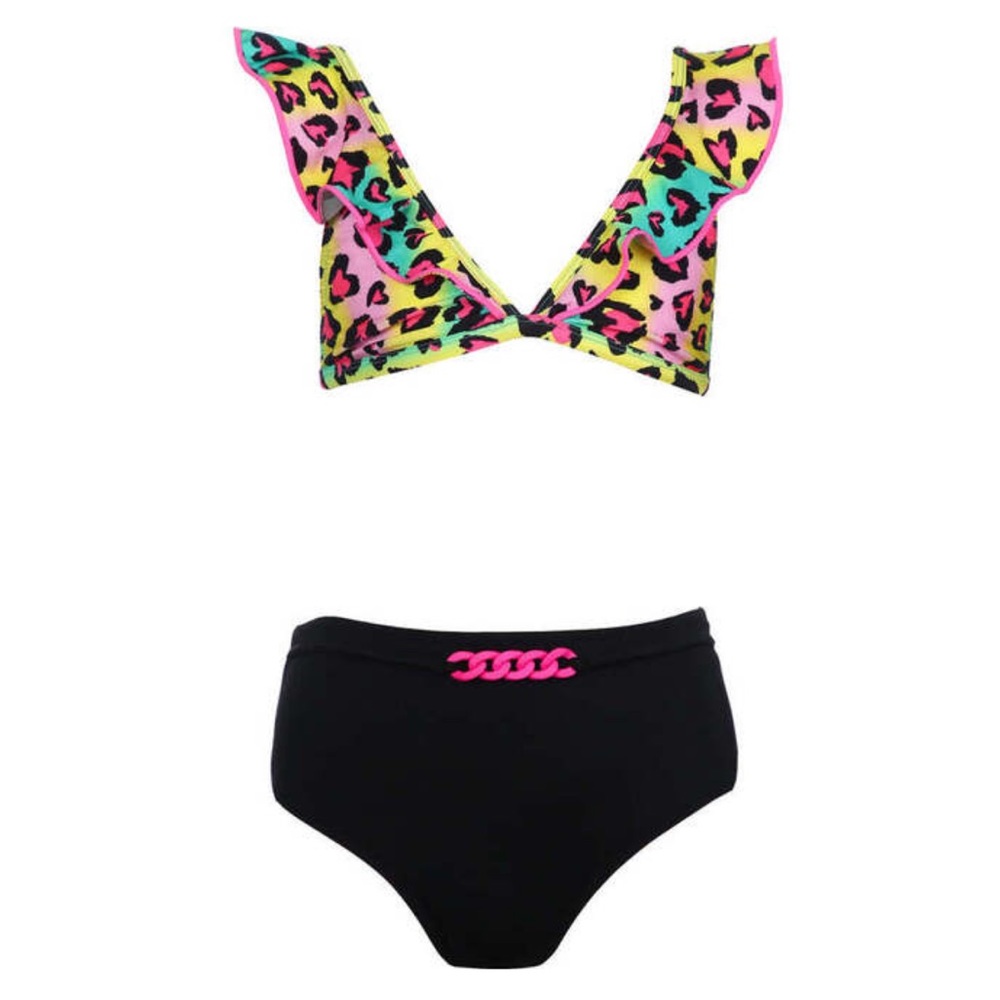 NESSI BYRD**Leopard High Waist Bikini Set**Size 8,14Y $85